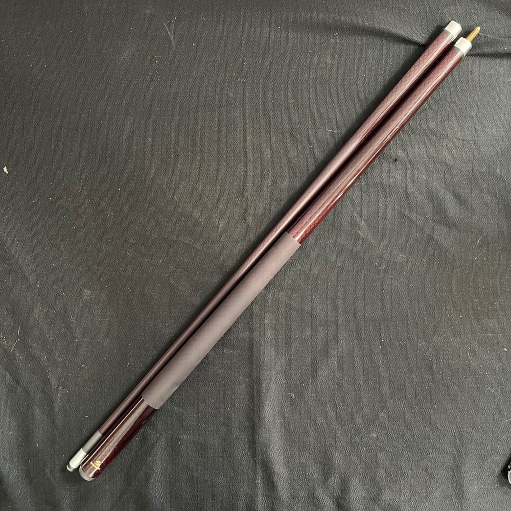 Sportcraft The X Factor Graphite Titanium 2 Piece Pool Cue Burgundy 58.5" Case
